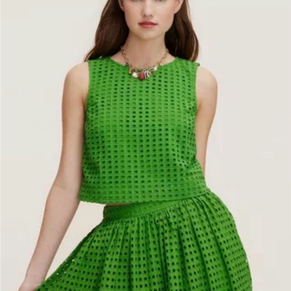 Kate Spade for Target Two-Piece Green Eyelet Skirt And Top Extra Large Matching - Picture 11 of 14